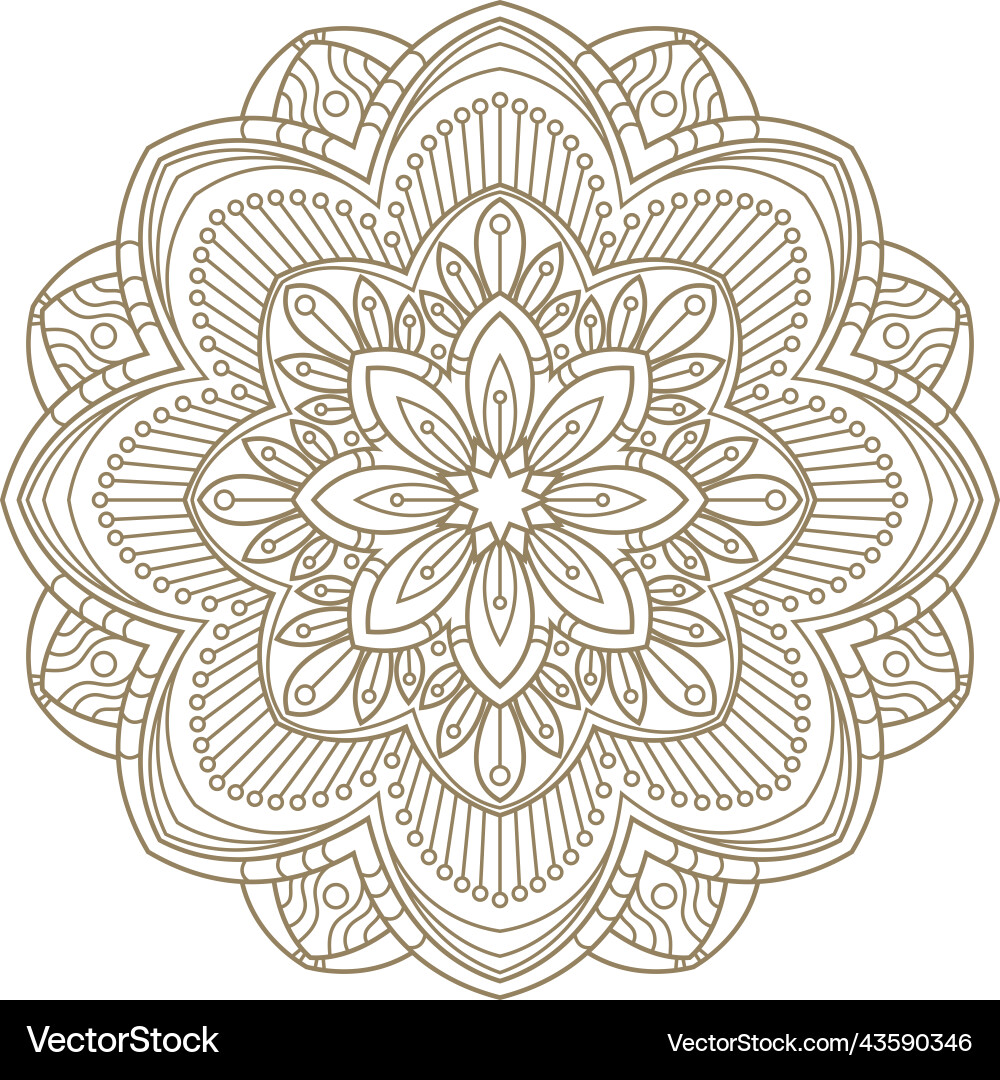 Traditional asian meditation circle round mandala Traditional asian meditation circle round mandala vector image
