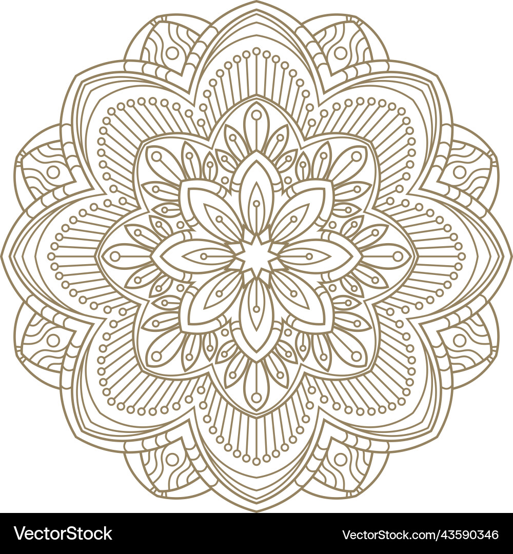 Traditional asian meditation circle round mandala vector image