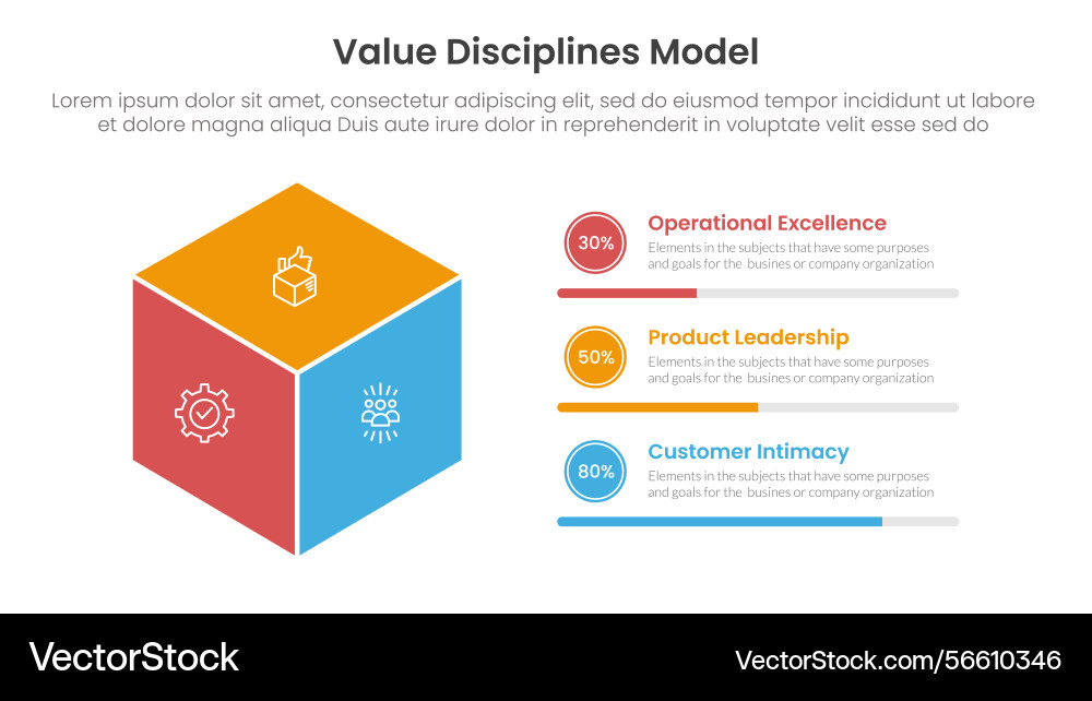 Value discipline model business framework vector image