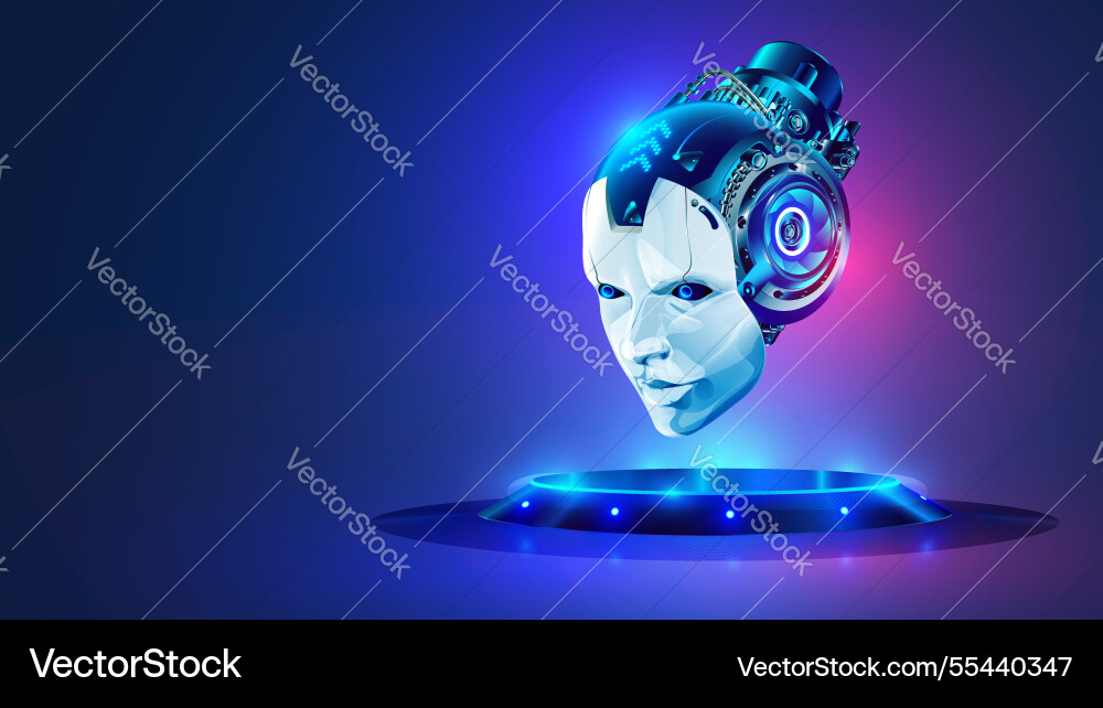 Ai or artificial intelligence in image robot head Ai or artificial intelligence in image robot head vector image