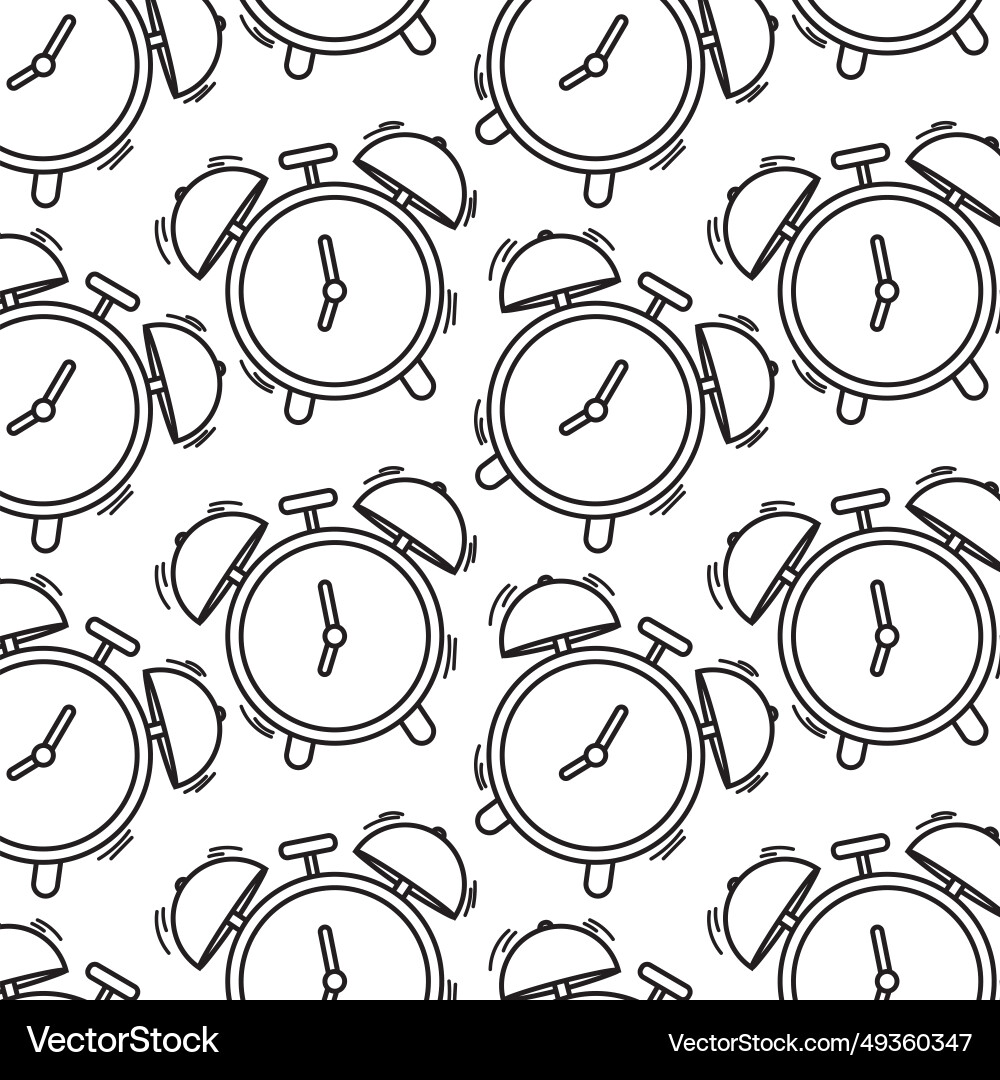 Alarm Clock Icon Pattern vector image