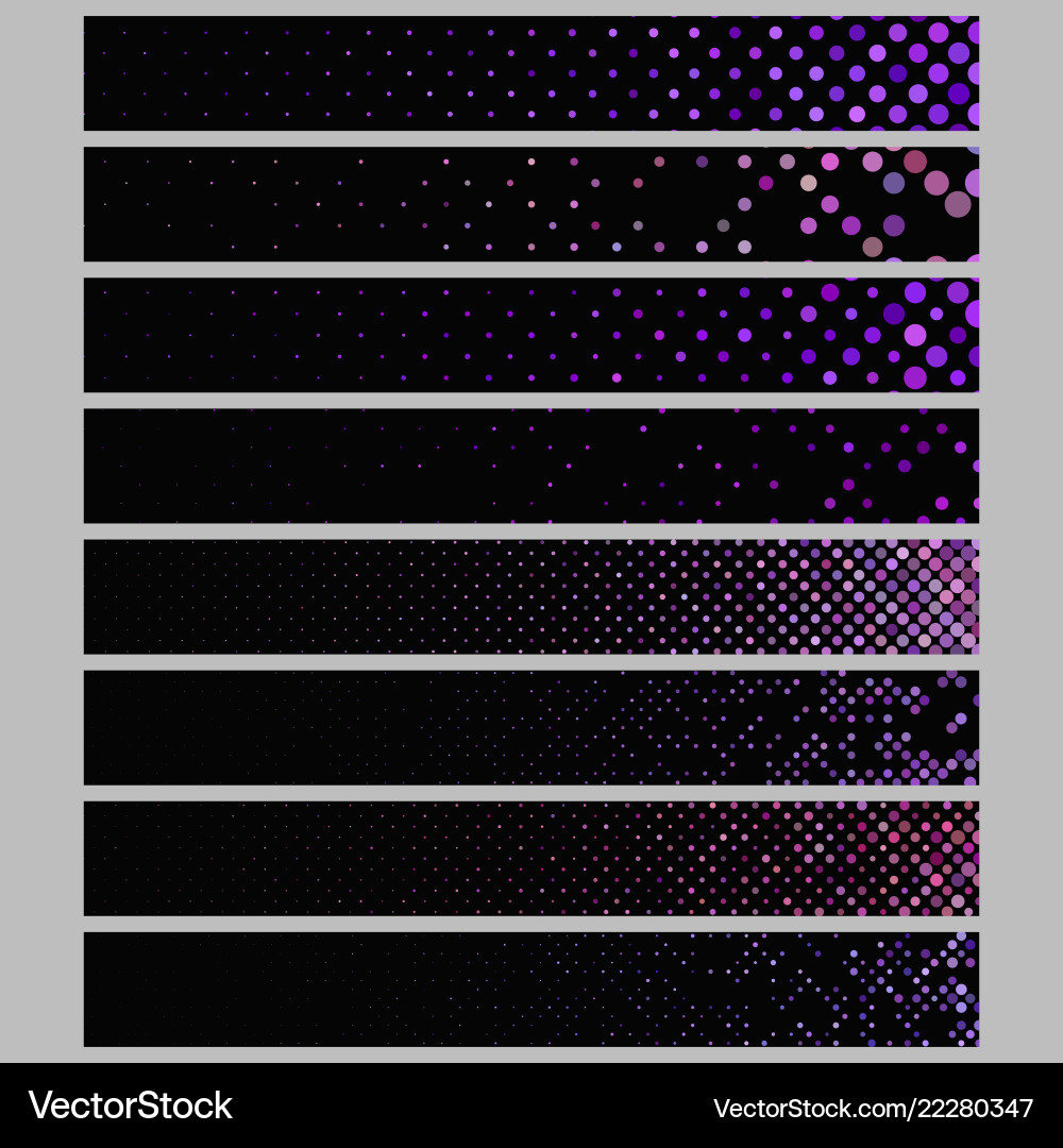 Banner background set - rectangular dot pattern vector image