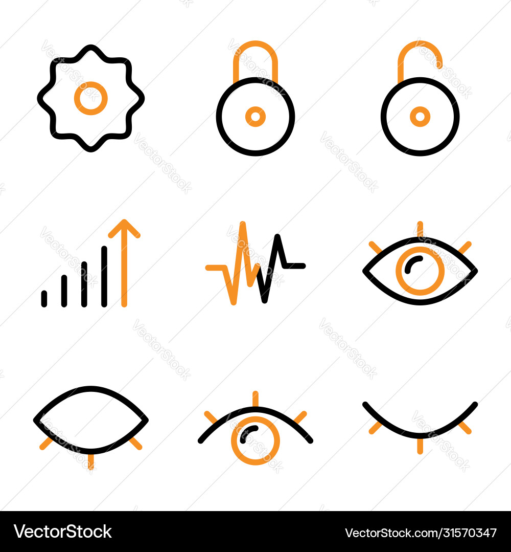 Basic user interface icon set outline include Basic user interface icon set outline include vector image