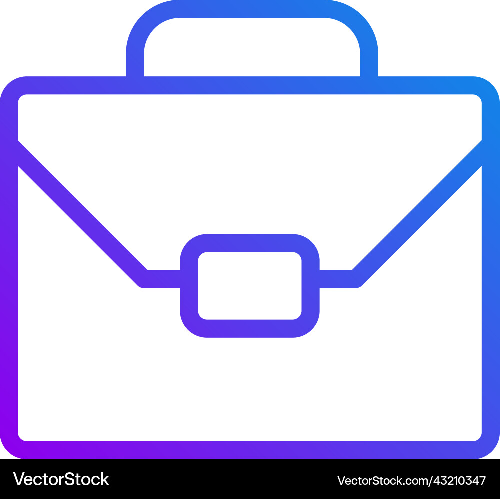 Briefcase pixel perfect gradient linear icon Briefcase pixel perfect gradient linear icon vector image
