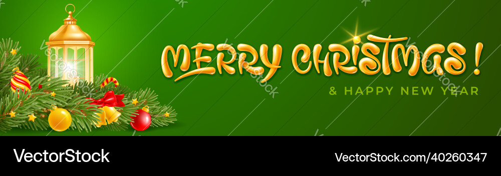 Christmas and new year greeting banner template vector image