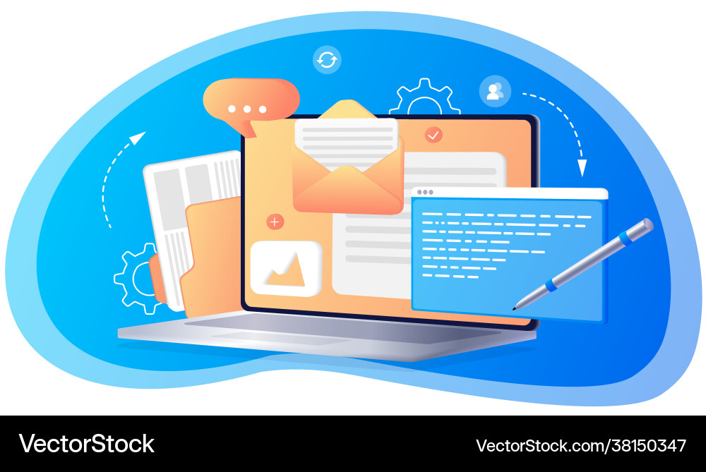 Concept web design website page development Concept web design website page development vector image