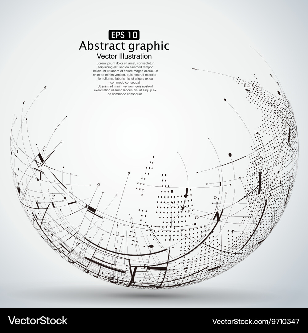 Curve constructed the sphere wireframe Vector Image