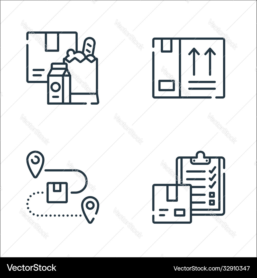 Delivery line icons linear set quality Delivery line icons linear set quality vector image