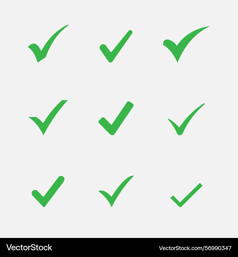 Dynamic flat style check mark symbol for apps vector image