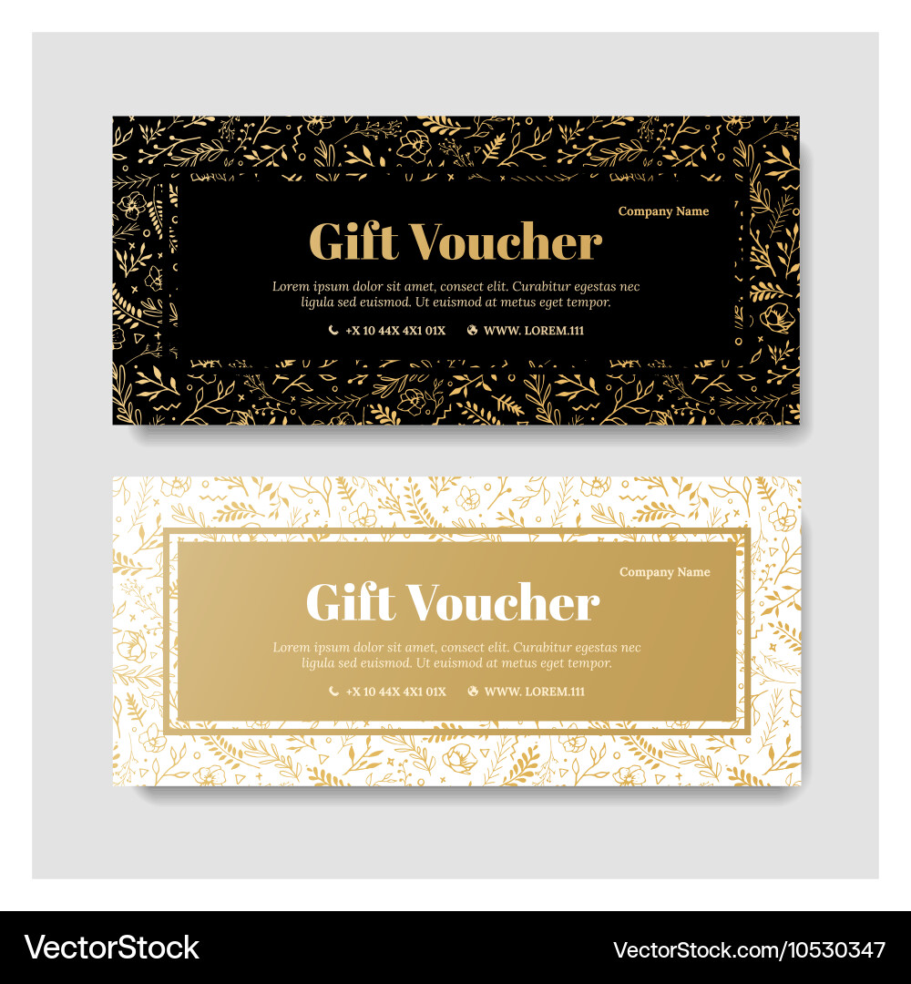 Elegant Golden Voucher Template Vector Image