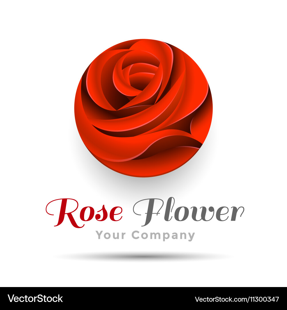 Elegant Red Rose Logo Vector Image