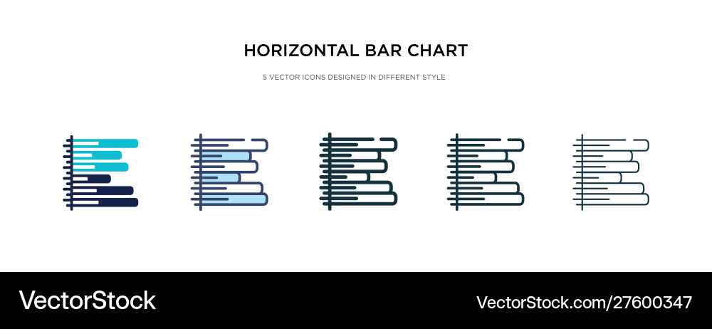 Horizontal bar chart icon in different style two Horizontal bar chart icon in different style two vector image