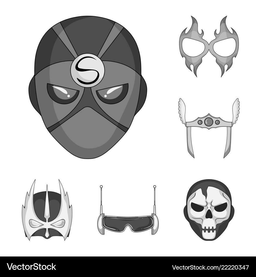 Isolated object of hero and mask logo set Vector Image