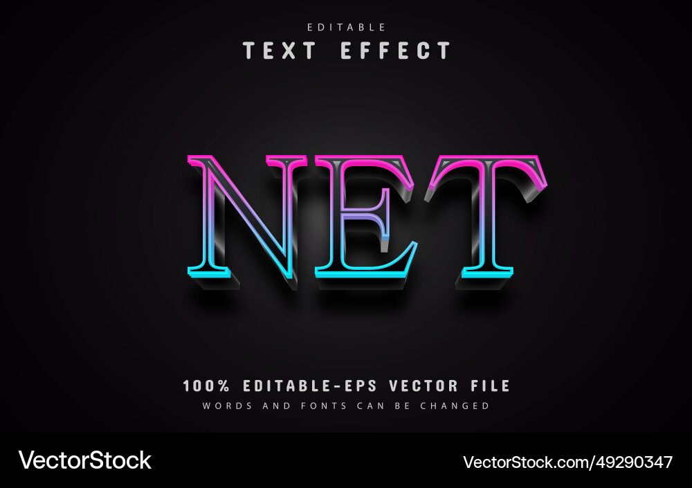 Modern gradient net text effect Modern gradient net text effect vector image
