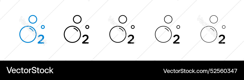 Oxygen o2 icon set on white background Oxygen o2 icon set on white background vector image