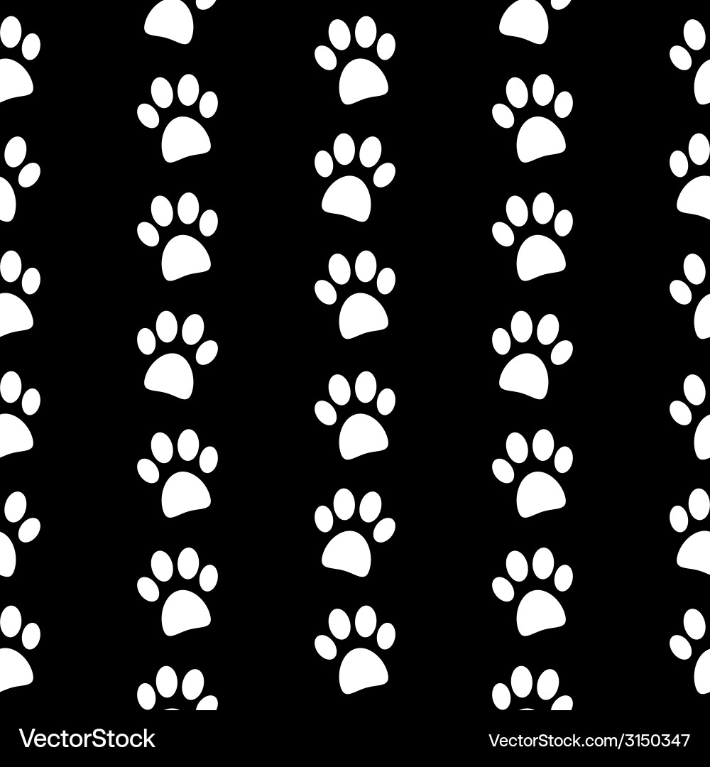 Paw Print Seamless Pattern Vector Image