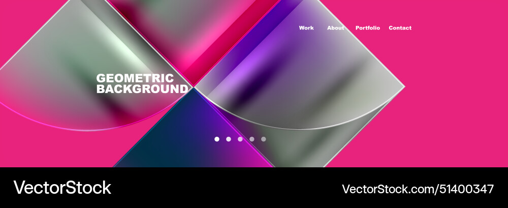 Round triangles and squares web site page template Round triangles and squares web site page template Vector Image
