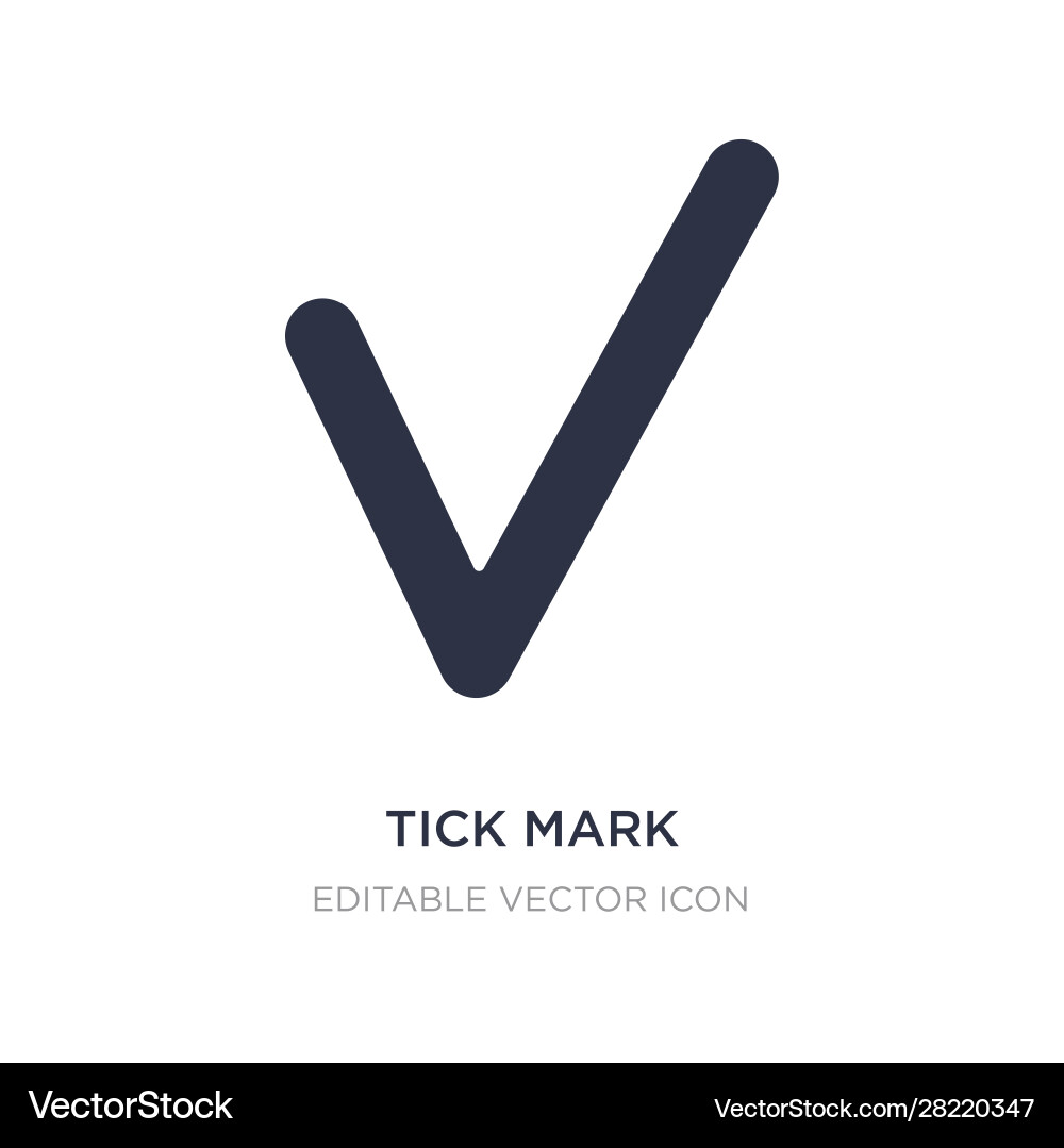 Tick mark icon on white background simple element vector image