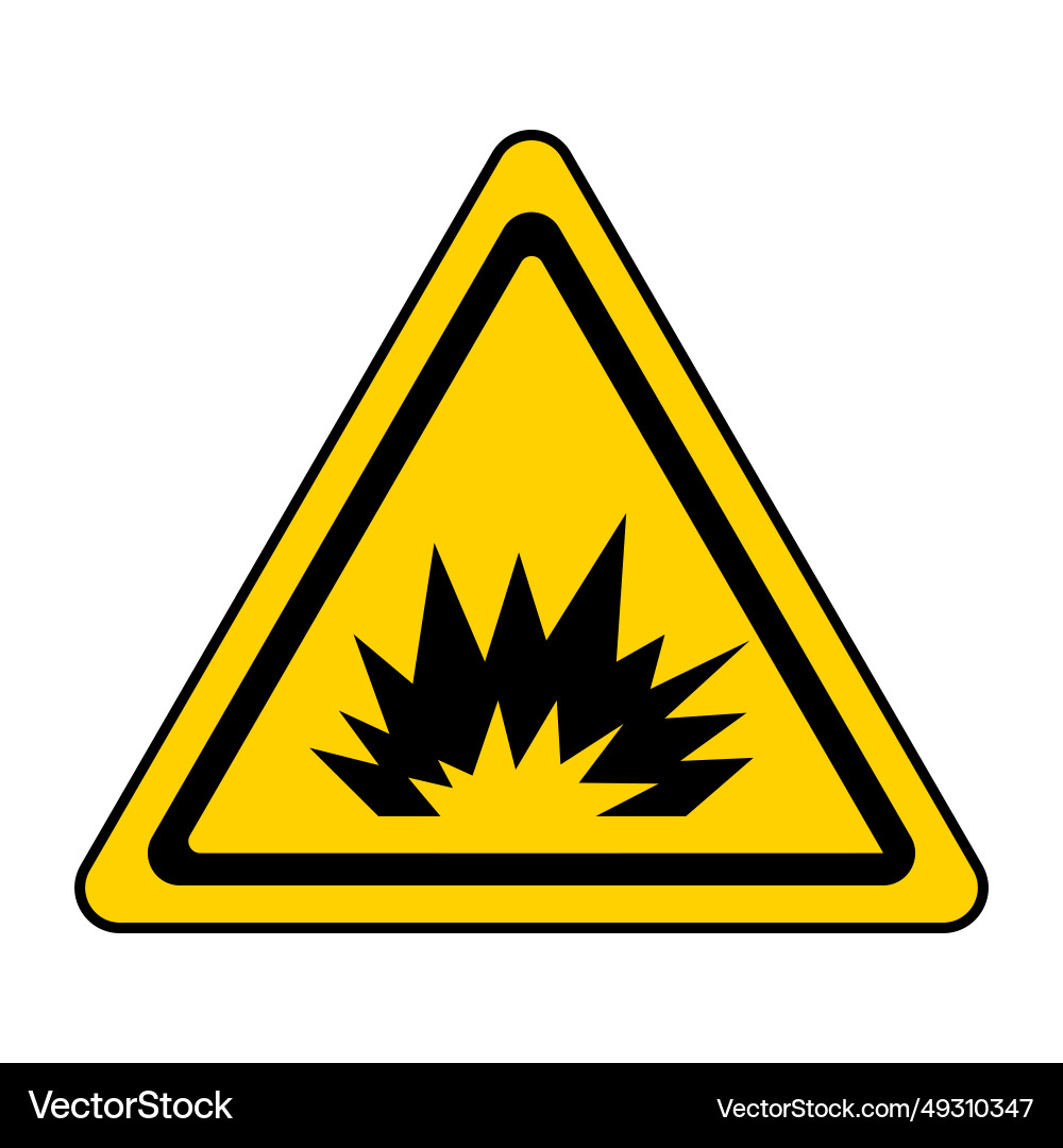 Warning sign caution explosion triangular vector image