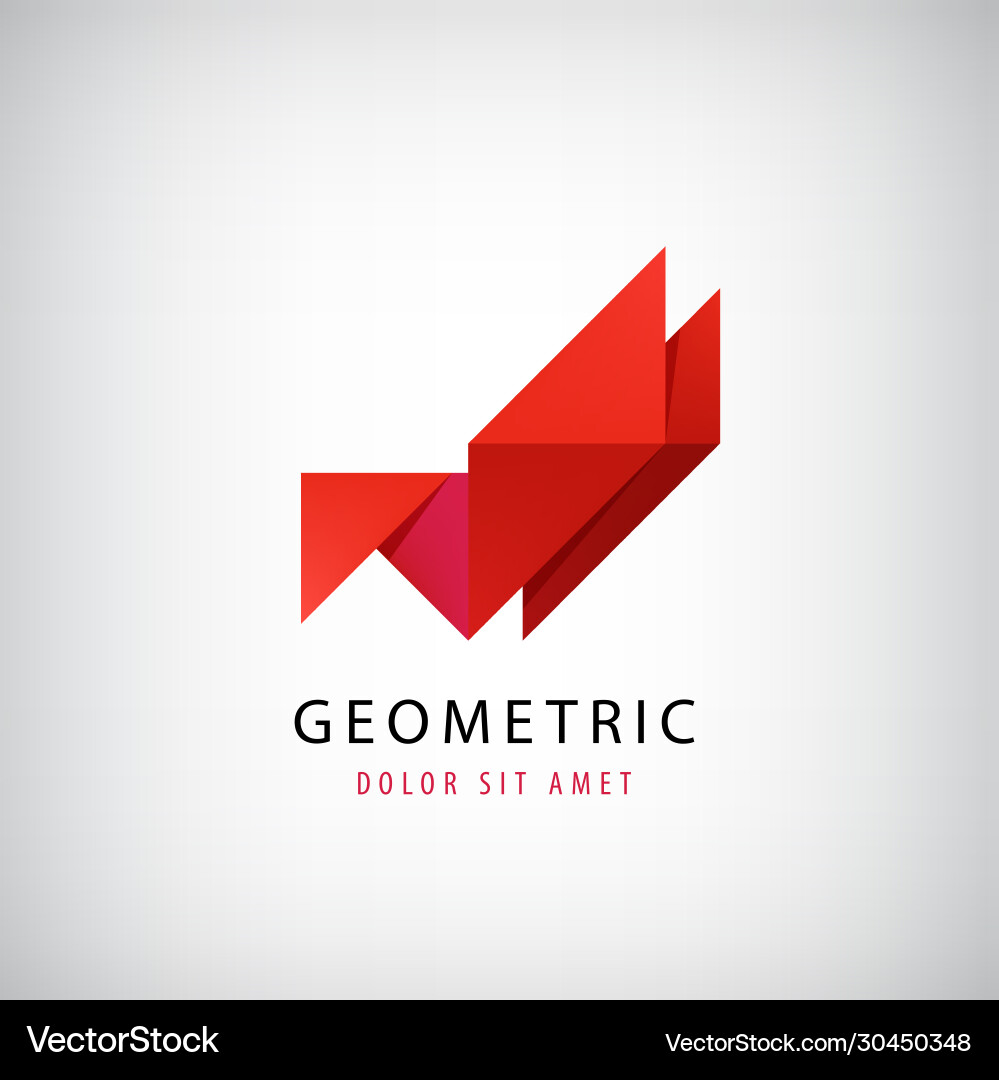 Abstract 3d origami logo geometric Abstract 3d origami logo geometric vector image