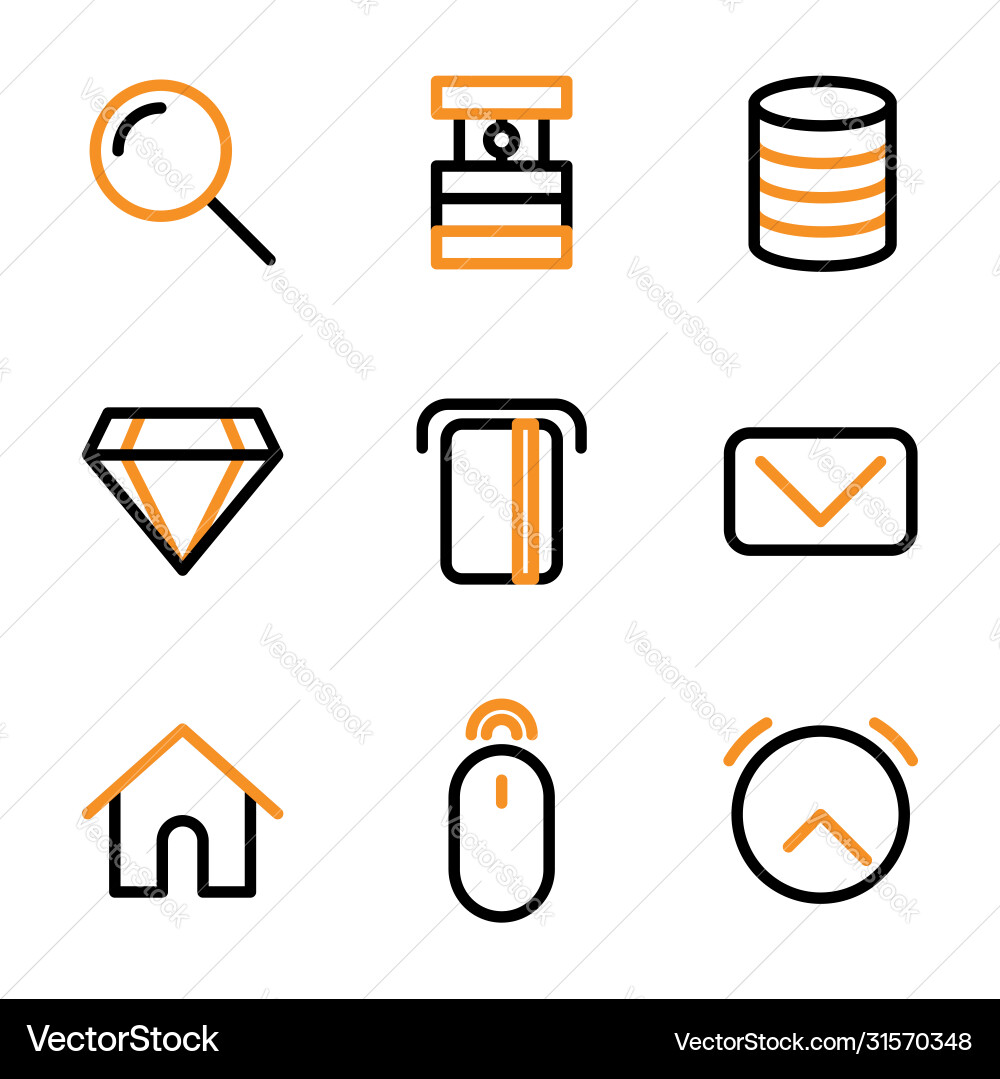 Basic user interface icon set outline include Basic user interface icon set outline include vector image