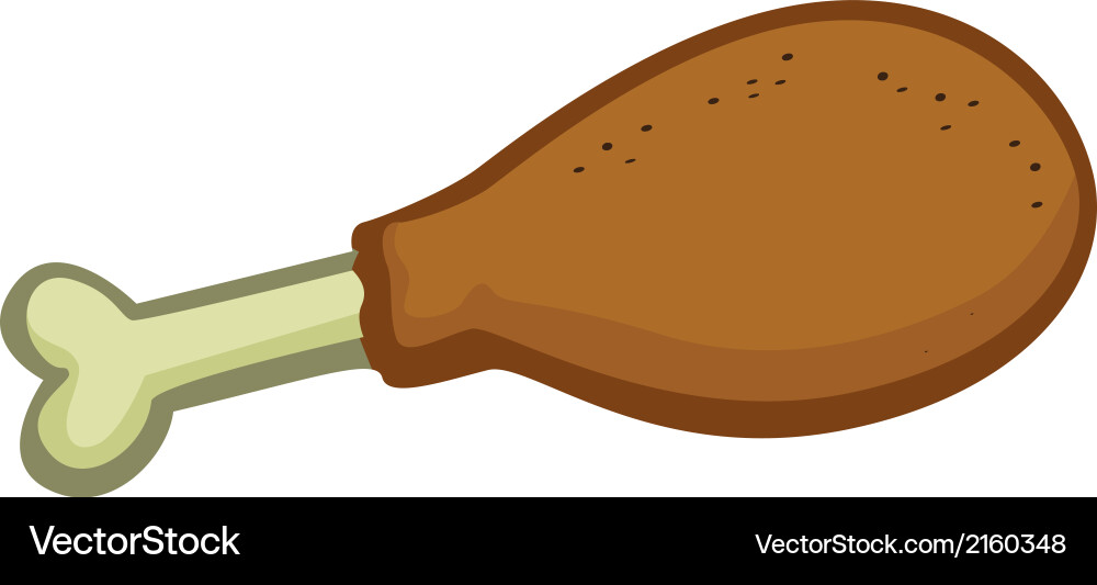 Cartoon Chicken Drumstick Vector Image