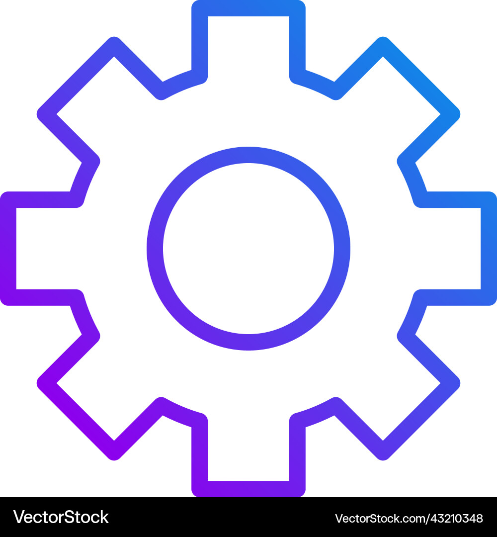 Cogwheel pixel perfect gradient linear icon Cogwheel pixel perfect gradient linear icon Vector Image
