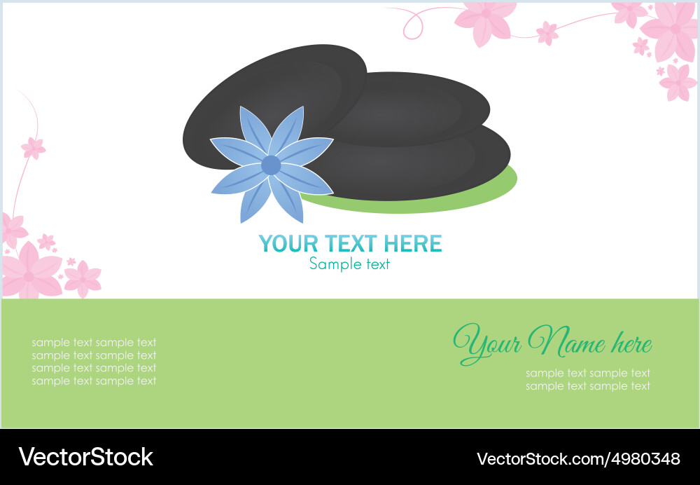 Colored background with text and spa icons vector image