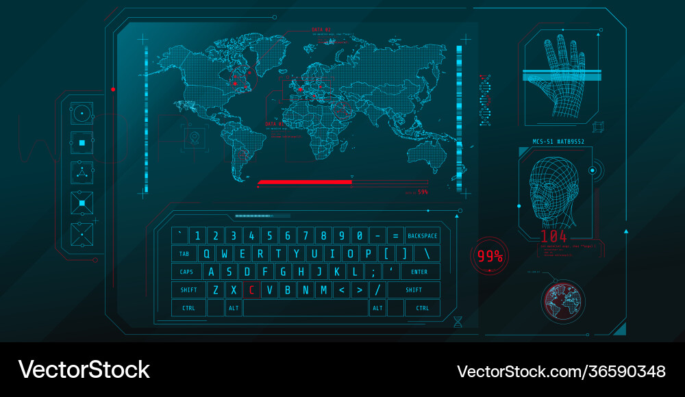 Data Access & Security Interface vector image