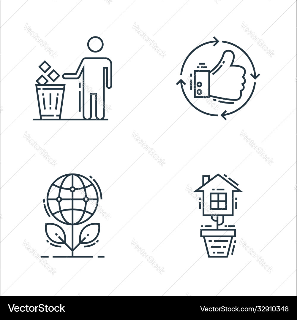Environment and eco line icons linear set quality vector image