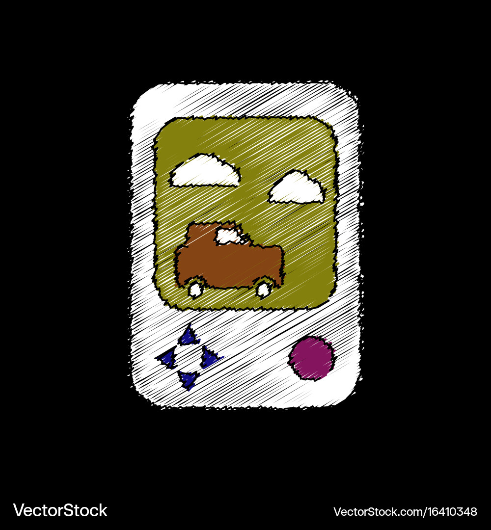Flat shading style icon portable game vector image