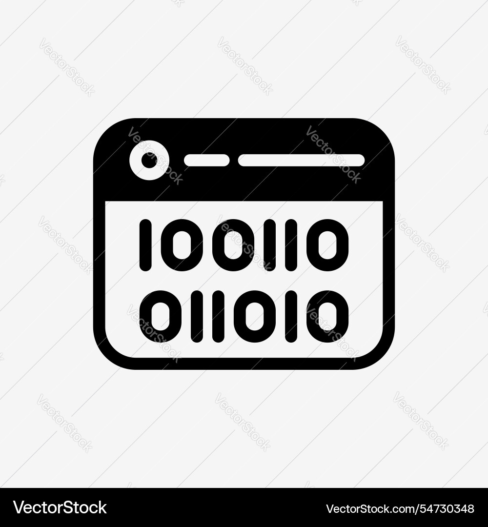 Icon web window panel with binary code technology Icon web window panel with binary code technology vector image