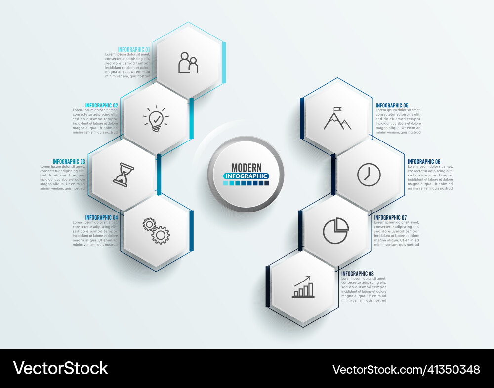 Infographic template with 3d paper label Vector Image