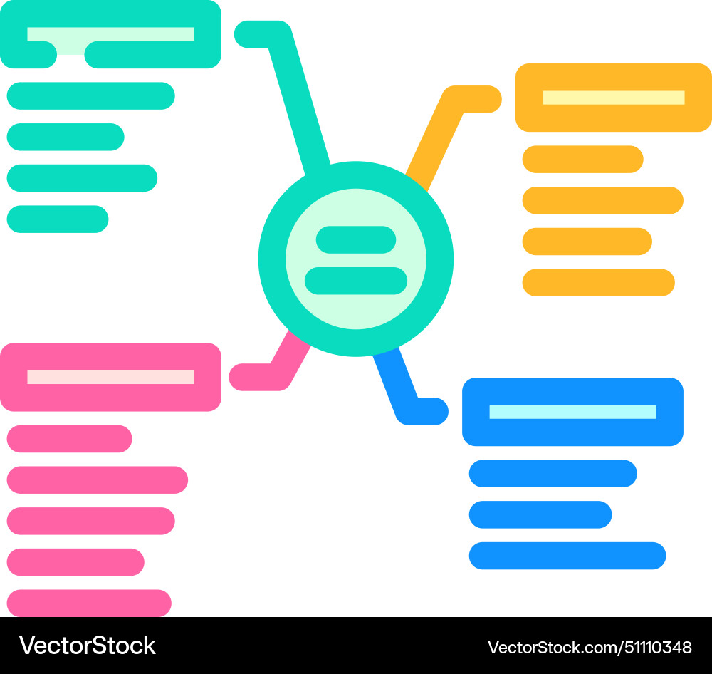 Keyword clustering seo color icon Vector Image