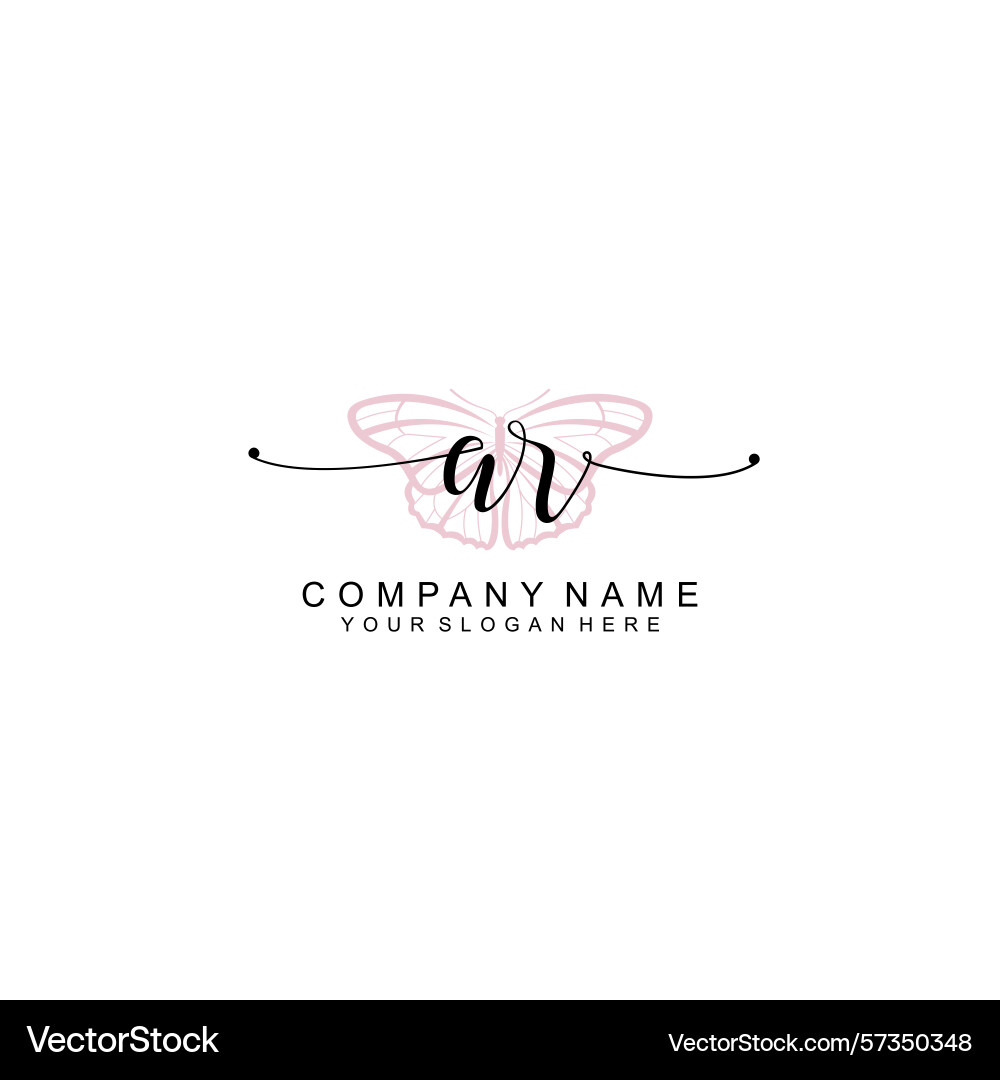 Minimalist handwritten ar initial logos with soft Vector Image