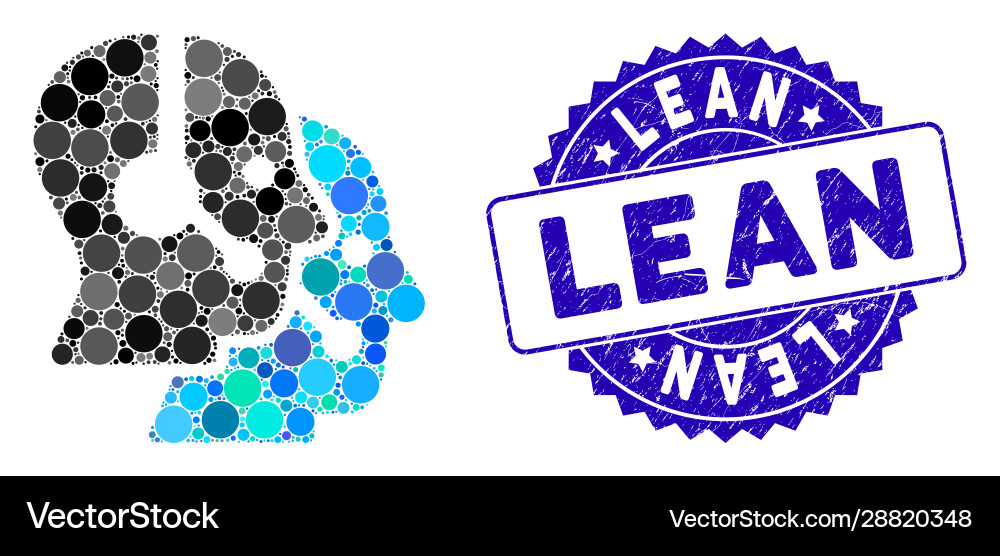 Mosaic call center operators icon with distress Mosaic call center operators icon with distress vector image