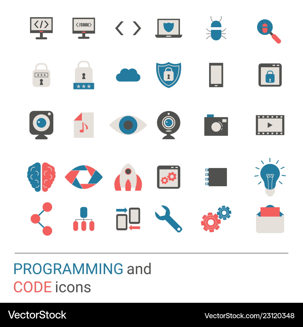 Programming icon set Programming icon set vector image