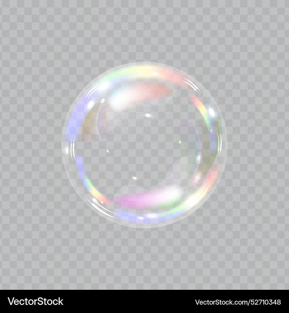 Soap bubble color spectrum on transparent Vector Image