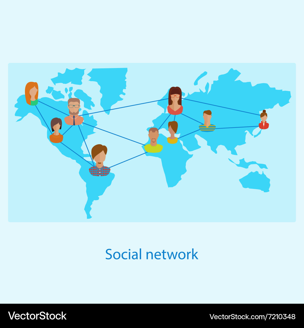 Social network on-line concept for web Vector Image