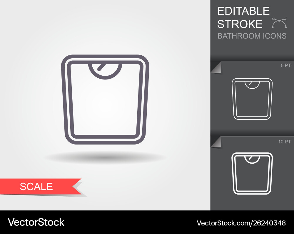 Weight scale line icon with editable stroke Weight scale line icon with editable stroke vector image