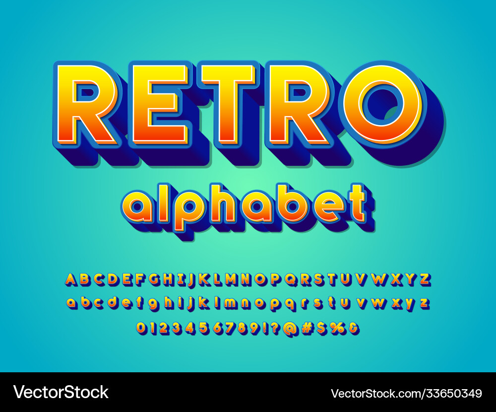 3d bold font Royalty Free Vector Image - VectorStock