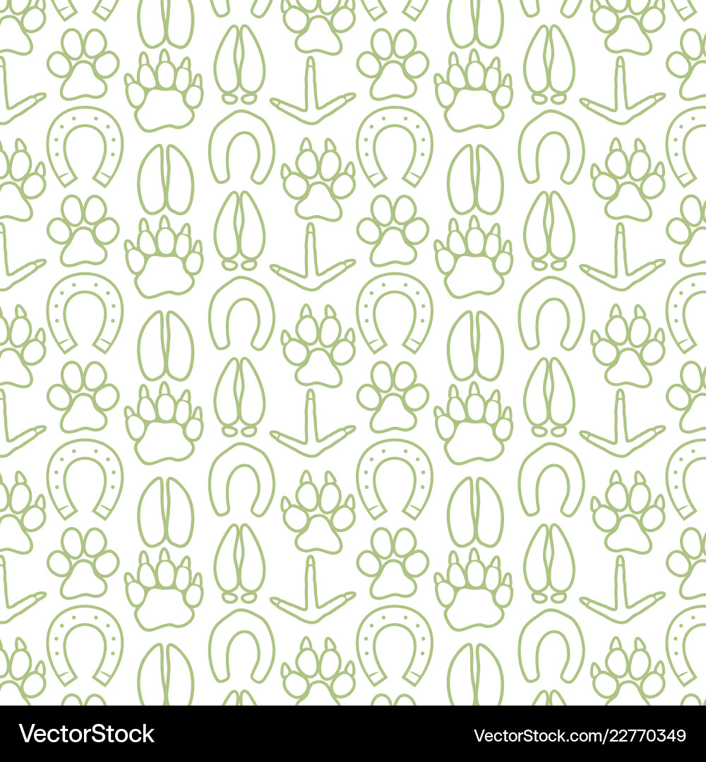 Background pattern with paw prints icons Vector Image