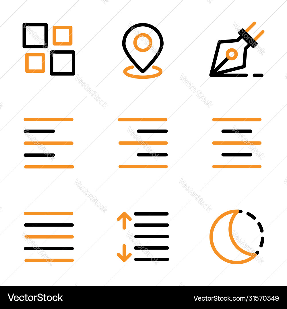 Basic user interface icon set outline include Basic user interface icon set outline include vector image