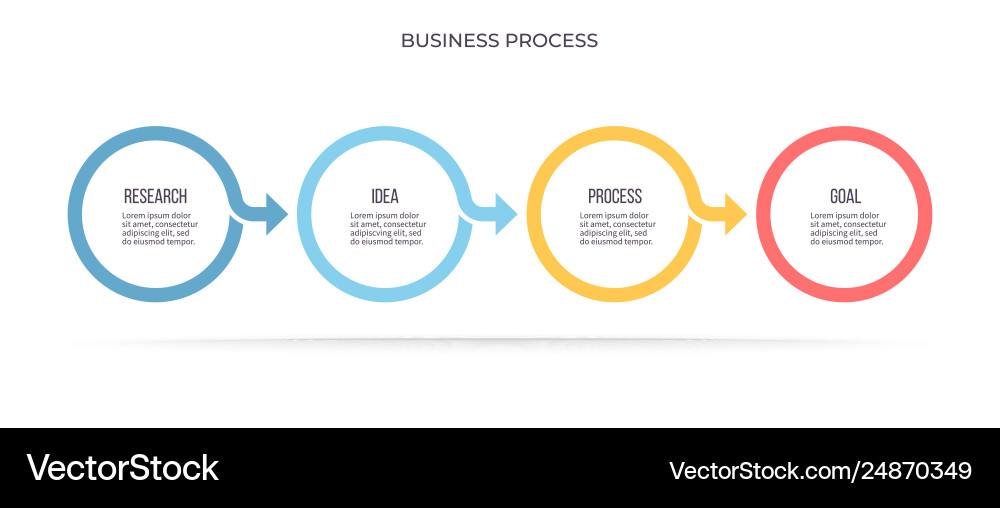 Business infographics timeline with 4 steps Vector Image