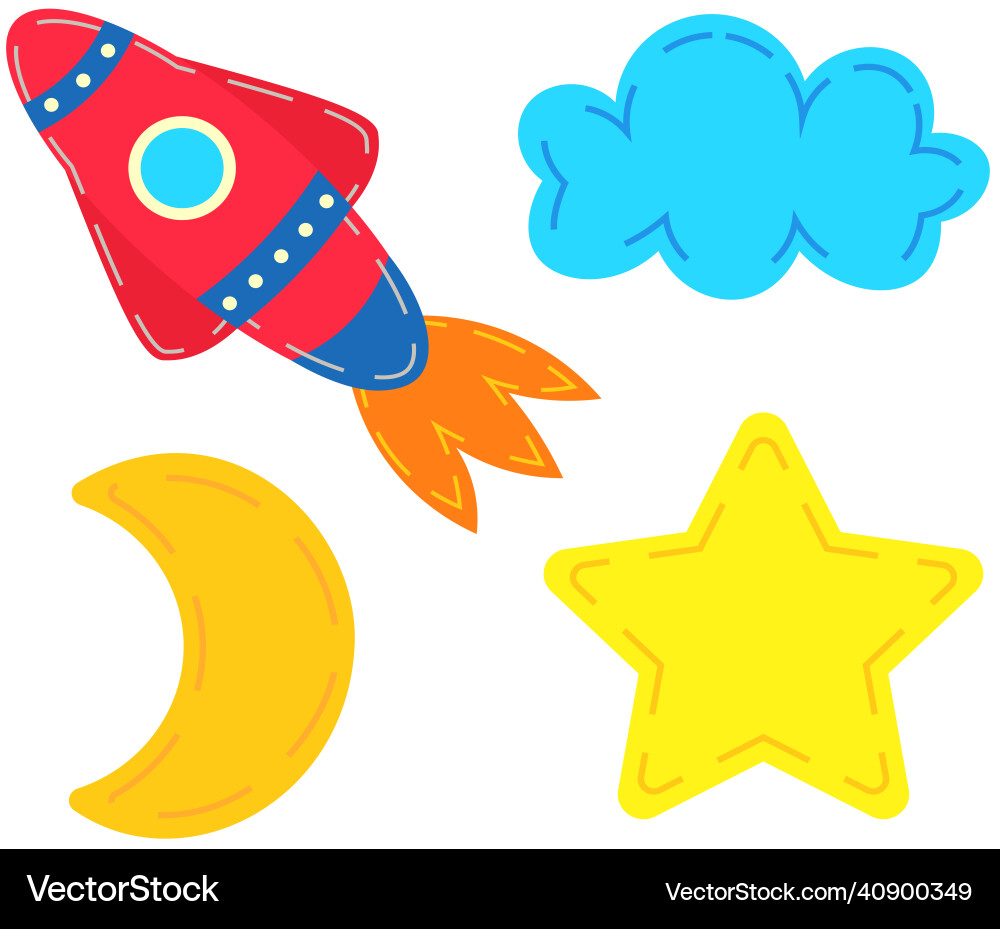 Celestial objects toys for children in space Celestial objects toys for children in space vector image