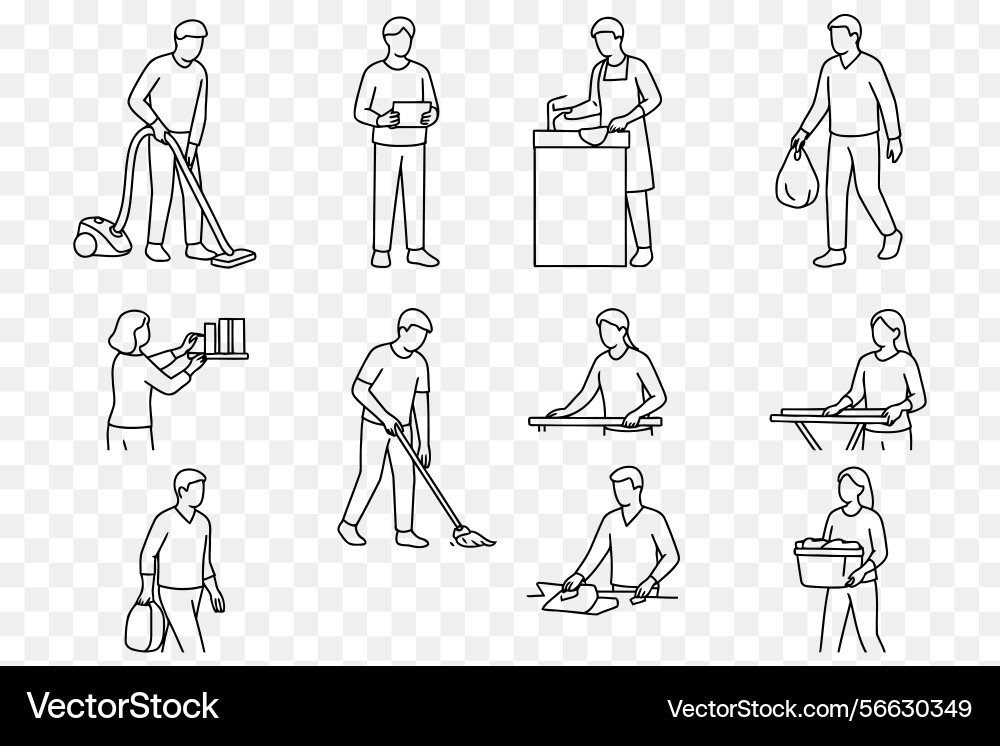 Cleaning organizing and daily tasks set Vector Image