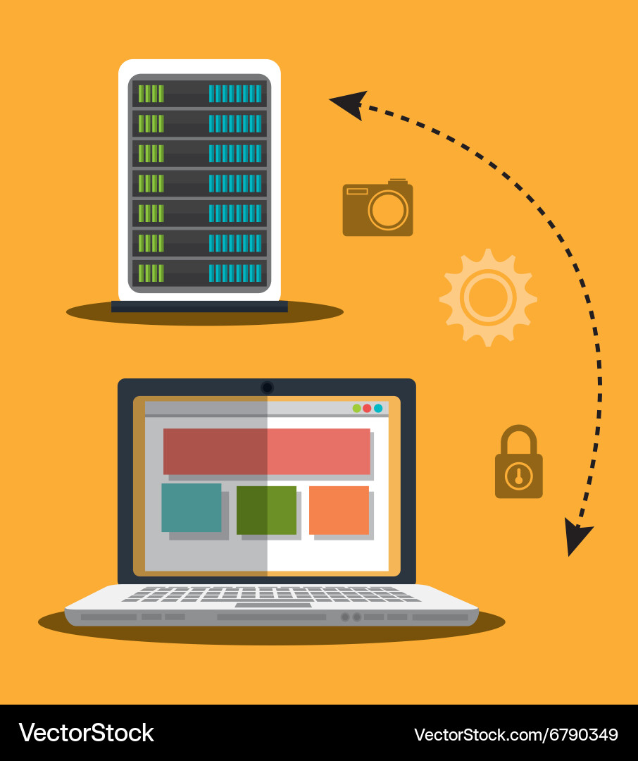 Computing security system vector image