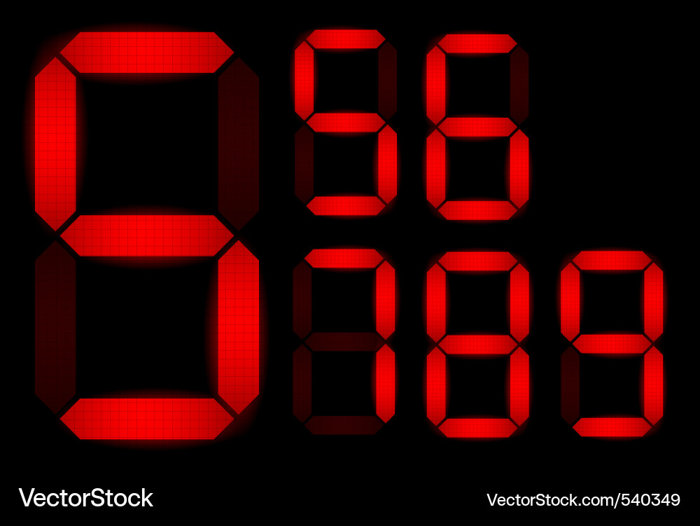 Digital Display of Numbers vector image