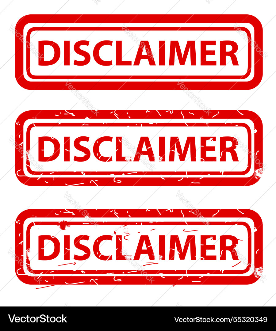 Disclaimer rust dirty red simple rectangle rubber Vector Image