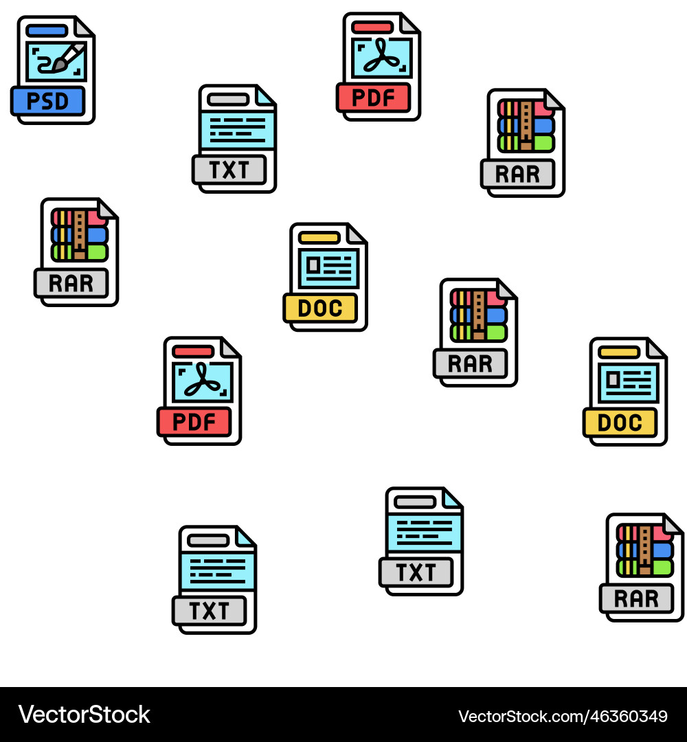 File format document seamless pattern File format document seamless pattern vector image